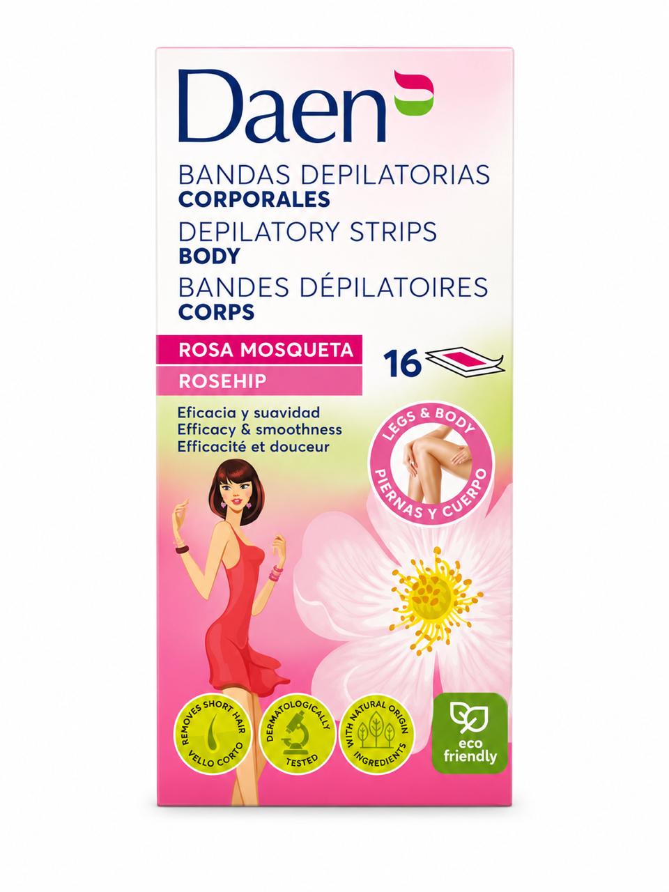 Daen strips Body wax Rosa Mosqueta Rosehip | داين شرائط شمع بارد للجسم