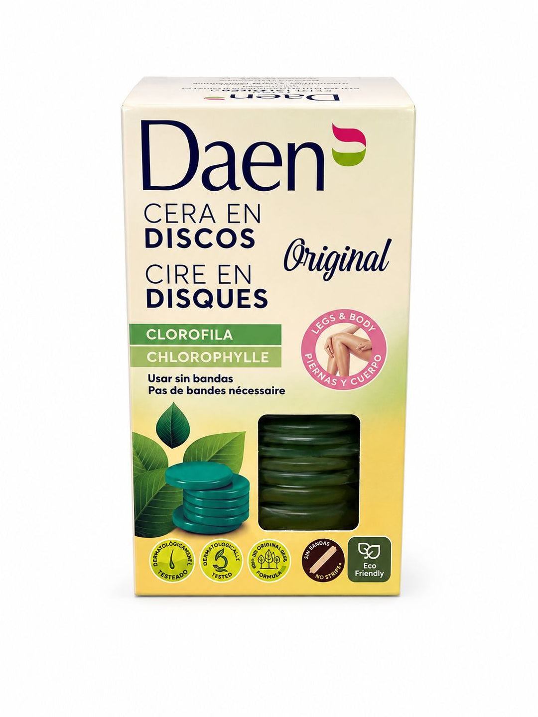 Daen Cera En Discos Wax In Discs Chlorophylle - 240g | داين شمع ساخن أقراص بالكلوروفيل لإزالة الشعر - 240 غ