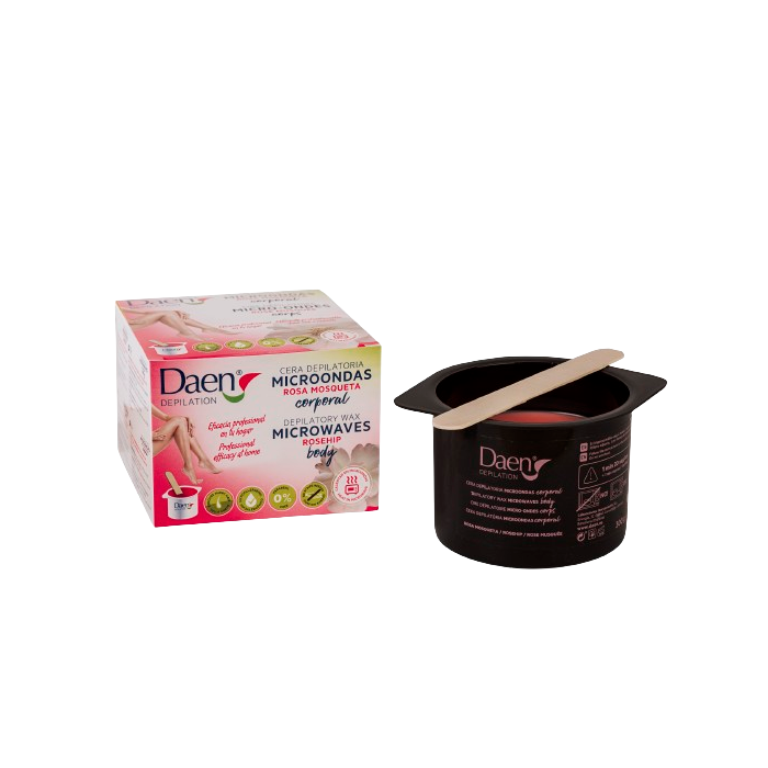 Daen Wax Cera Microondas Corporal Rosa mosqueta - 250gr | داين شمع إزالة شعر للجسم بنظام التسخين في الميكروويف - 250غ