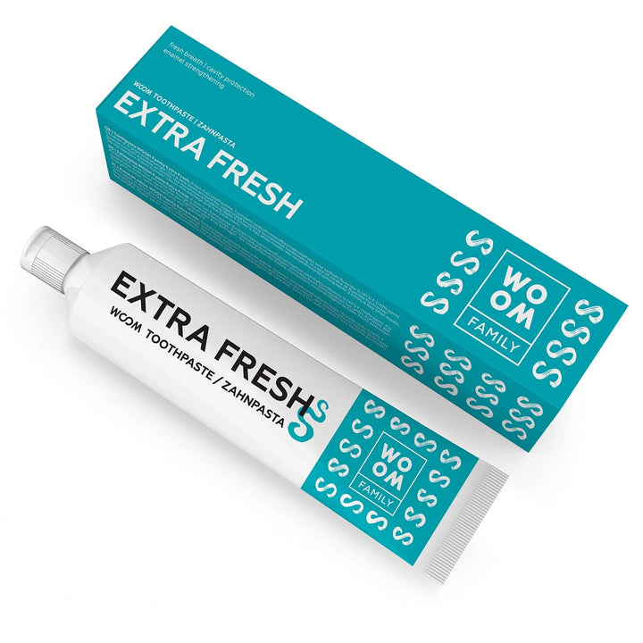 WOOM toothpaste Family Extra Fresh refres - 75ml | معجون أسنان ووم فاميلي إكسترا فريش ريفرز - 75 مل