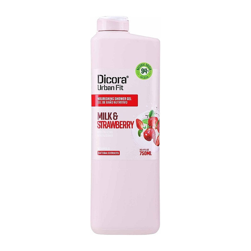 Dicora Milk & Strawberry Shower Gel - 750ml | ديكورا شاور جل بالحليب و الفريز - 750 مل