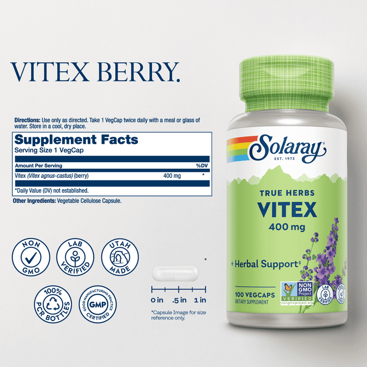 Solaray Vitex 400mg - 100 Capsules | سولاريك فيتكس 400 ملغ - 100 كبسولة #5