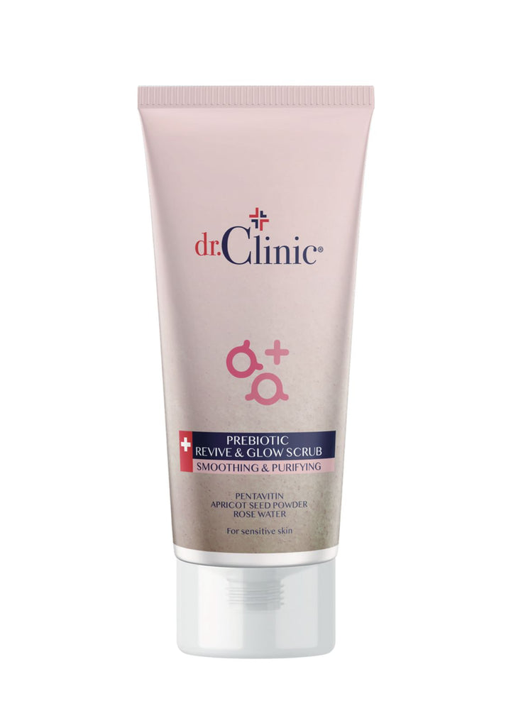 dr.Clinic Prebiotic Revive & Glow Scrub Pentavitin Apricot Seed Powder Rose Water - 170ml | د. كلينيك سكراب للتقشير واللمعان - 170مل #1
