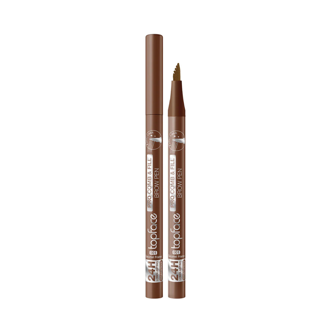 topface Pro Comb & Fill Brow Pen - 1ml | توب فيس قلم تحديد وملء الحواج - 1 مل