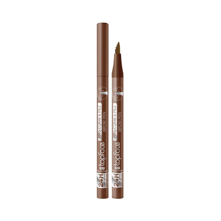 topface Pro Comb & Fill Brow Pen - 1ml | توب فيس قلم تحديد وملء الحواج - 1 مل