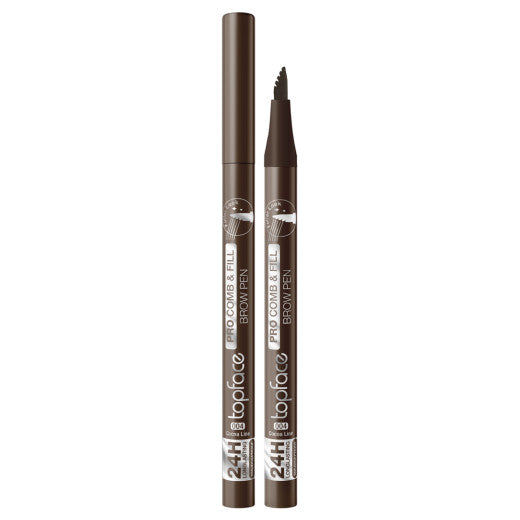 topface Pro Comb & Fill Brow Pen - 1ml | توب فيس قلم تحديد وملء الحواج - 1 مل