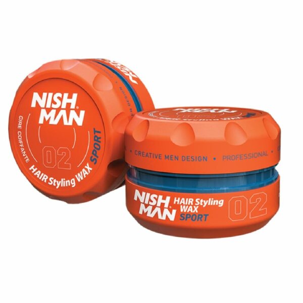 NISH MAN 02 Hair Styling Wax Sport - 150ml | نيش مان شمع تسريح شعر سبورت - 150مل #1
