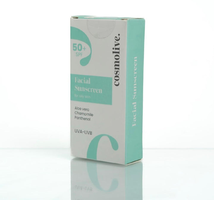 cosmolive Facial Sunscreen 50+ Spf For All Skin Types Panthenol - 50ml | كوزمو لايف واقي شمسي + 50 للبشرة الدهنية - 50 مل