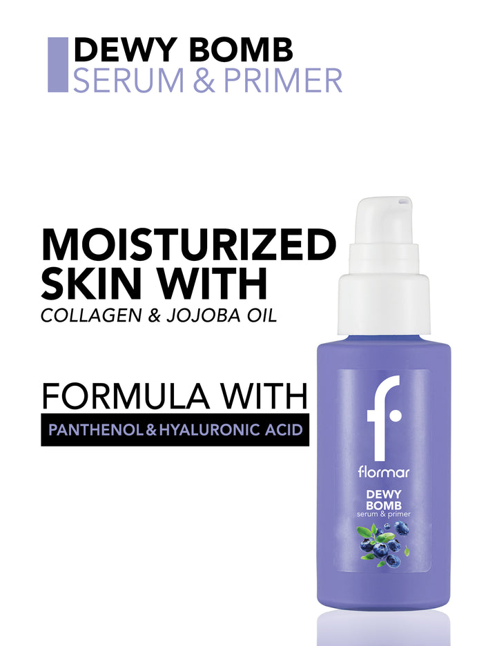 Flormar Serum & Primer Dewy Bomb - 30ml | فلورمار سيروم وبرايمر مرطب ديوي بومب - 30 مل