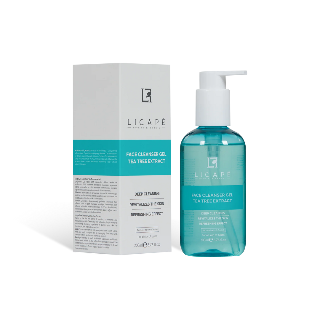 Licape Face Cleanser Gel Tea Tree Extract - 200ml | ليكابيه جل منظف وجه مستخرج شجرة الشاي - 200مل