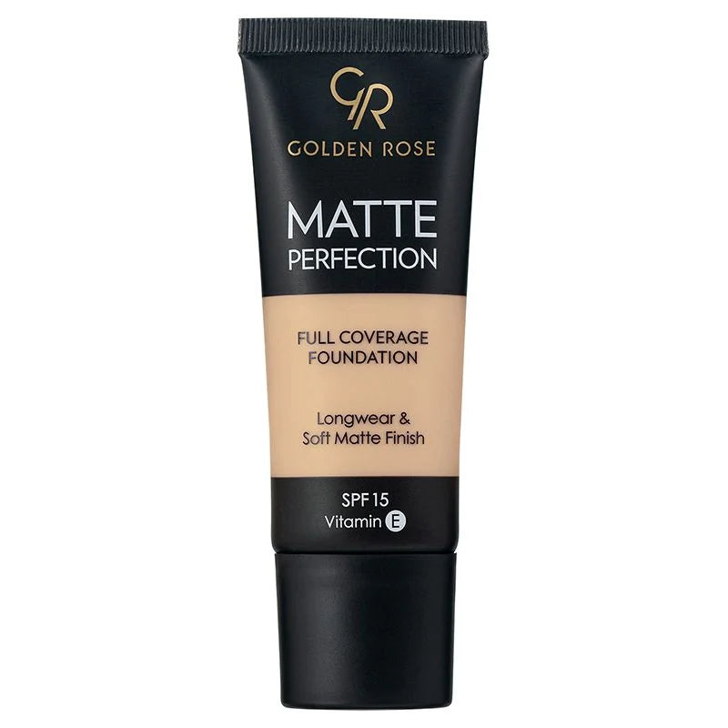 GOLDEN ROSE Matte Perfection Full Coverage Foundation - 35ml | كولدن روز كريم أساس مات بتغطية عالية - 35 مل
