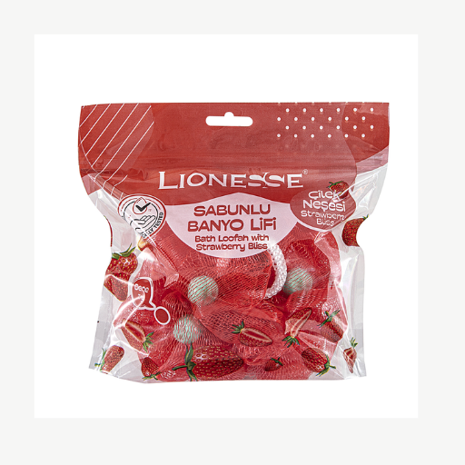 Lionesse Bath Loofa With Strawberry Lliss | ليفة استحمام مع صابون برائحة الفراولة&nbsp;