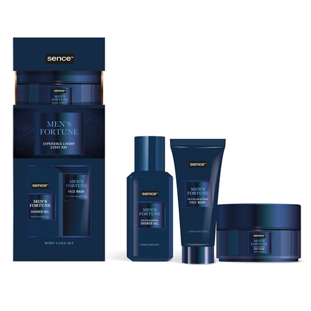 Sence Beauty Collection Giftset  For Men Good Fortune - 3pcs - 75mlx150mlx125g | سينس بيوتي مجموعة العناية بالرجل - 3 قطع