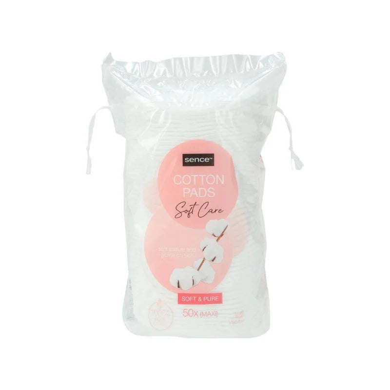 Sence Beauty Cotton Pads 50Pcs Soft & Pure | سينس بيوتي وسادات قطنية ناعمة - 50 قطعة