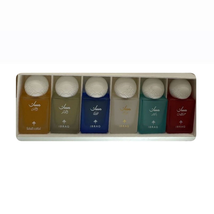 IBRAQ Ibrahim Al-Qurashi Set Mini Musk  6*10 ml | إبراهيم القرشي بوكس مجموعة ميني مسك - 6*10 مل