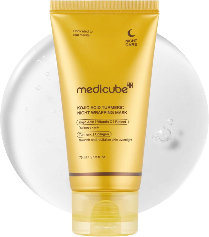 Medicube Kojic Acid Turmeric Night Wrapping Mask - 75ml | ميدي كيوب ماسك الكوجيك أسيد والكركم الليلي – 75 مل