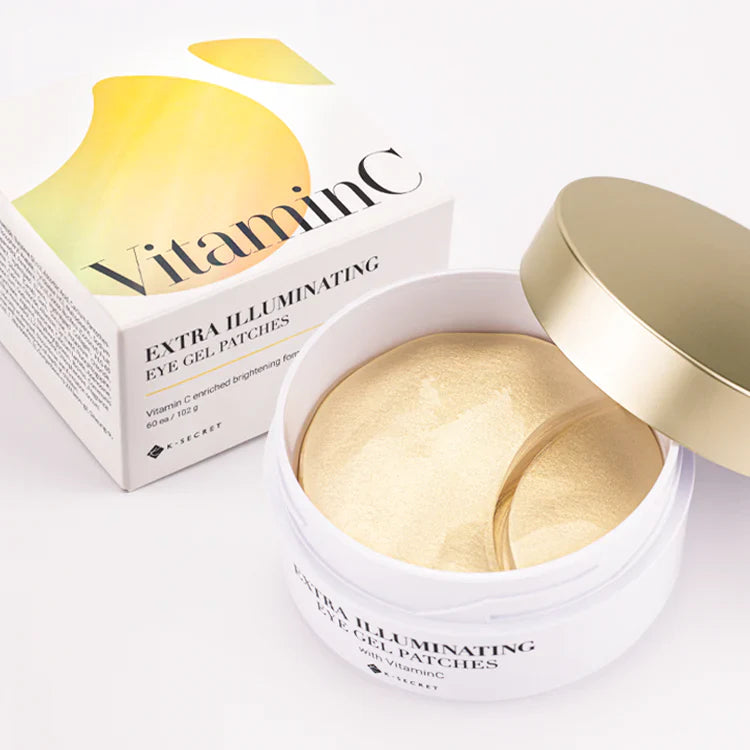 K-SECRET Extra Illuminating Eye Gel Patches VITAMIN C Pcs 60 - 102g | ك سيكريت ماسك جل تحت العين بالفيتامين سي - 60 قطعة 102 غ