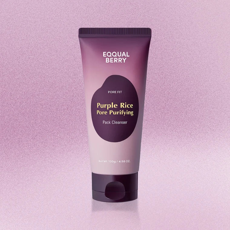 EQQUALBERRY Purple Rice Pore Purifying Pack Cleanser - 130g| ايكوال بيري غسول منظف للمسام من خلاصة الارز -130 غرام