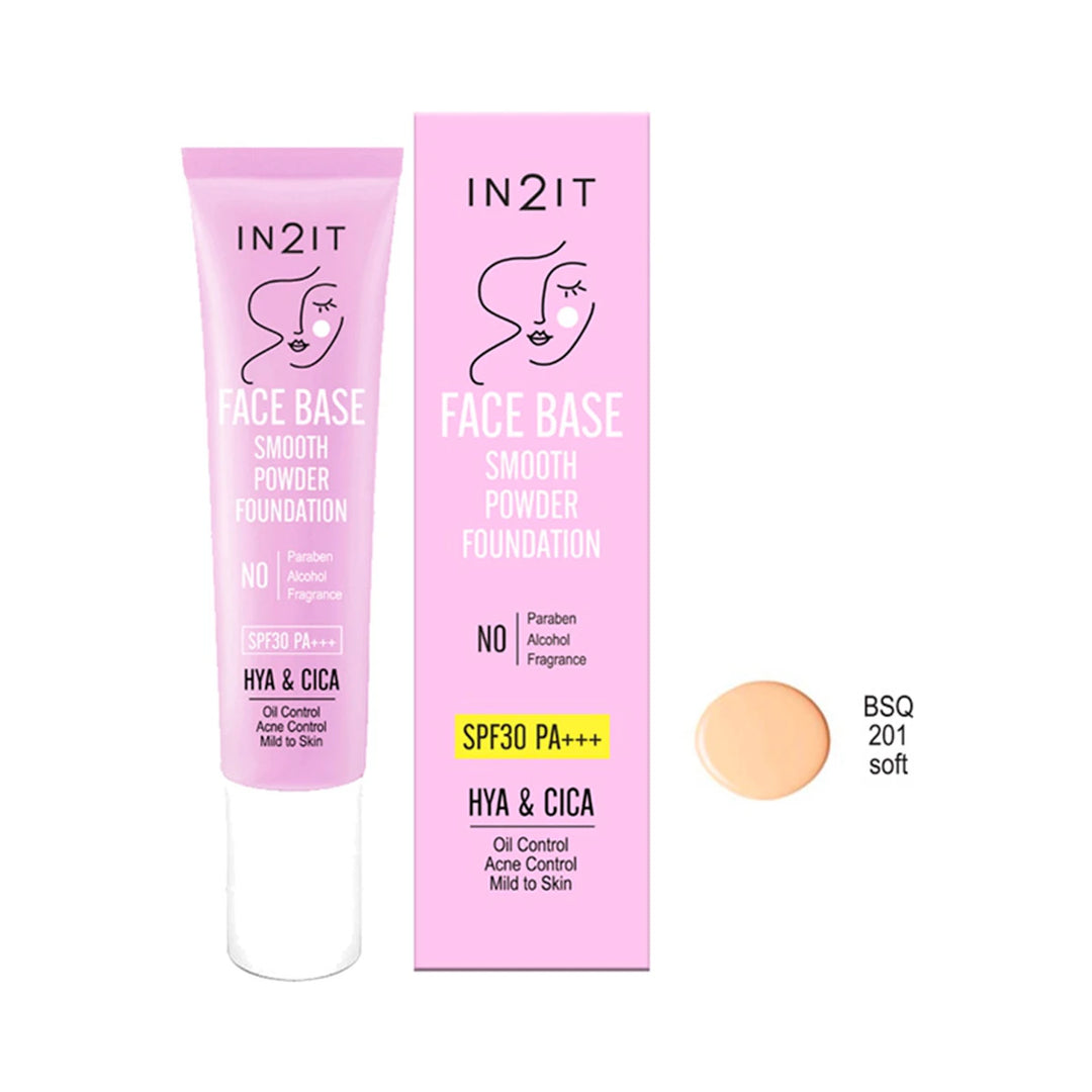 IN2IT Face Base Smooth Powder Foundation Spf30 PA+++ - 15g | ان تو ات كريم أساس spf30 - 15 غرام
