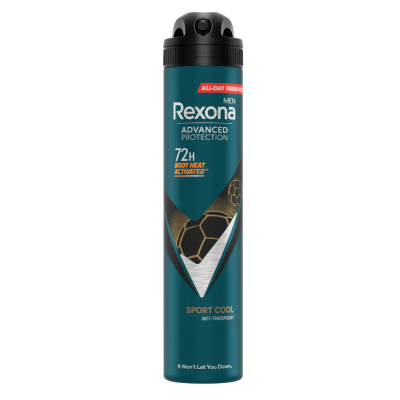 Rexona Men Advanced Protection Deodorant Spray 72H Body Heat Activated - 200ml | ريكسونا للرجال مزيل عرق بخاخ بحماية 72 ساعة- 200مل