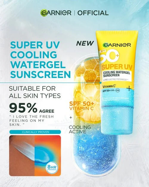 Garnier Super UV Cooling Water Gel Sunscreen - 30ml | غارنييه سوبر UV واقي شمس جل مائي مبرد - 30 مل
