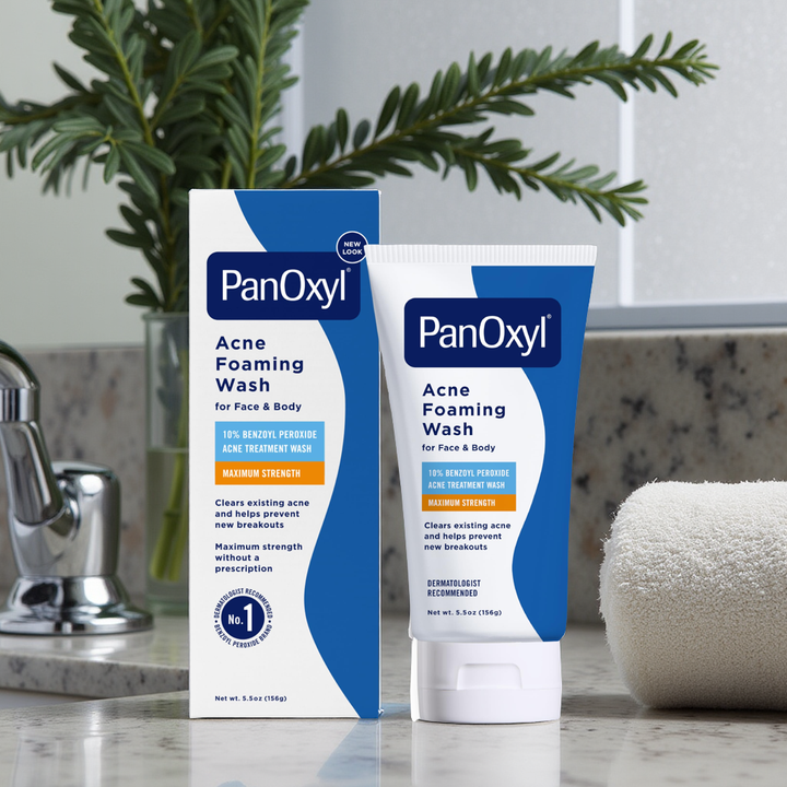 PanOxyl Acne Foaming Wash Benzoyl Peroxide 10% Max Strength - 156g |  بانوكسيل غسول رغوي لحب الشباب البنزويل بيروكسايد 10%  - 156 غرام