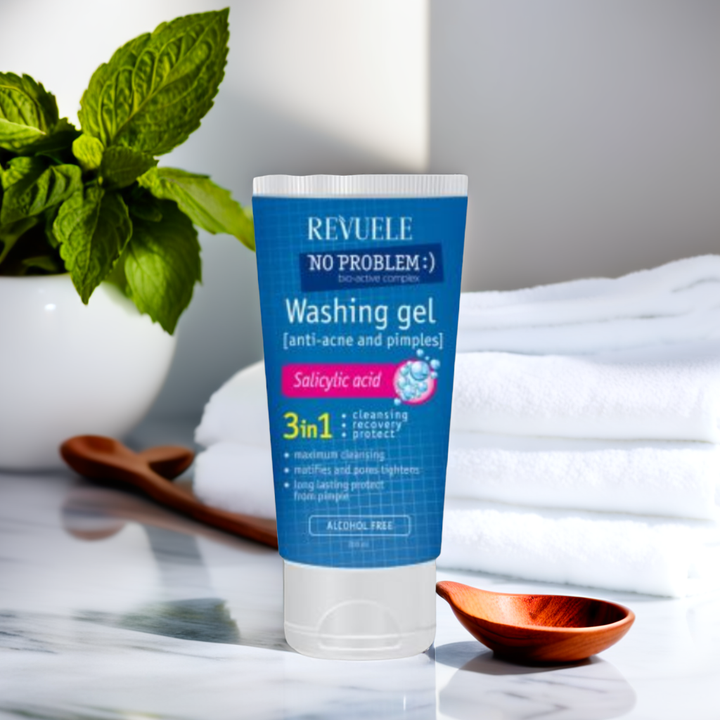 Revuele No Problem Salicylic Acid Cleansing Gel 3 in 1 - 200ml | ريفويل غسول ساليسليك اسيد ٣ في ١ - 200 مل