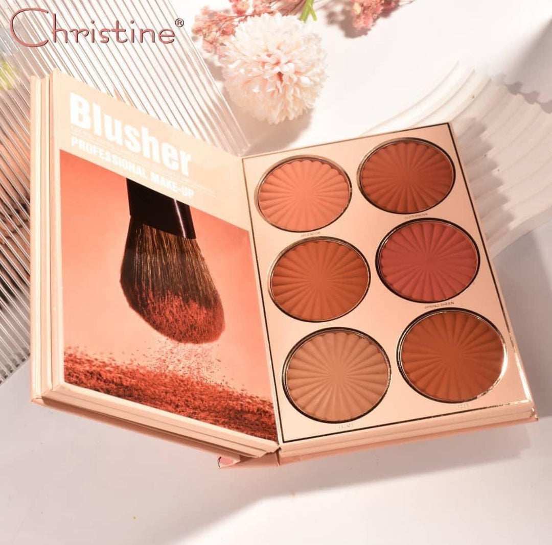 Christine 4 in 1 palette notebook eye shadow + highlighter +Contour + blush  |  كريستين  باليت 4 في 1