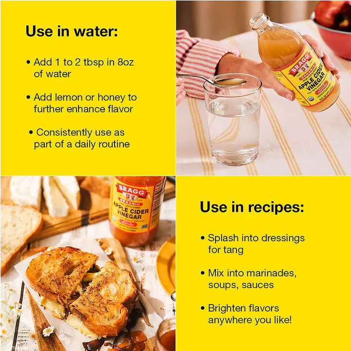 BRAGG Organic Apple Cider Vinegar - 473ml | براغ خل التفاح العضوي - 473 مل