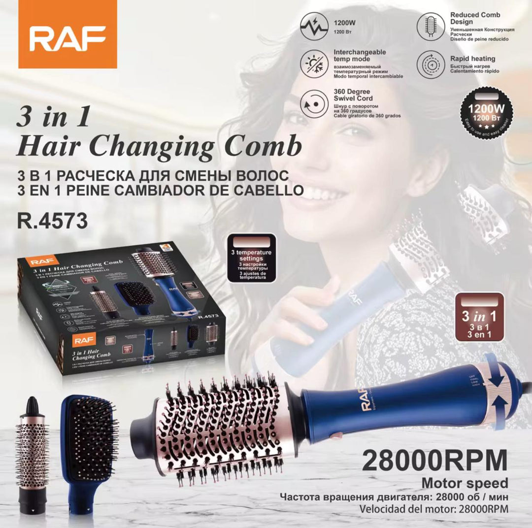 RAF3 in Hair Changing Comb | مشط تغيير تسريحة الشعر RAF 3 في 1