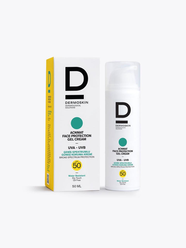Dermo Skin AcnMat Sunscreen Gel Cream SPF50+  - 50ml | ديرمو سكين  كريم جل واقي من الشمس من مع عامل حماية 50  - 50 مل