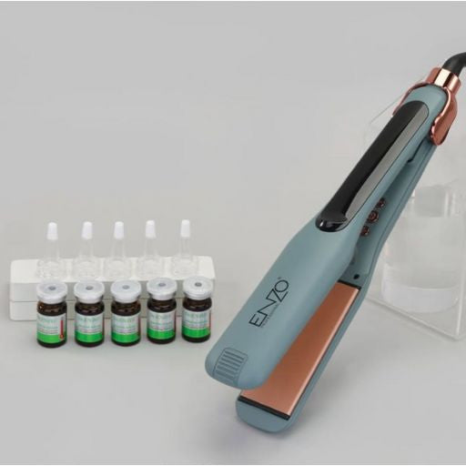 ENZO Professional Iconic Hair Straightener with 5 Keratin Serum | اينزو مكواة الشعر الاحترافية مع 5 سيرومات كيراتين