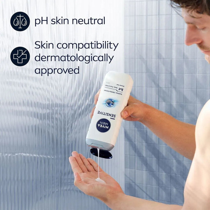 Nivea Men Sensitive Shower Gel - 250 ml |  نيفيا شاور جل للرجال للبشرة الحساسة – 250 مل