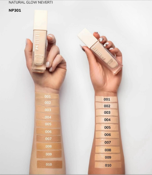 Neverti Natural Glow Weighless Foundation - 32ml | نيفرتي كريم أساس مع لمعة مضيئة - 32 مل