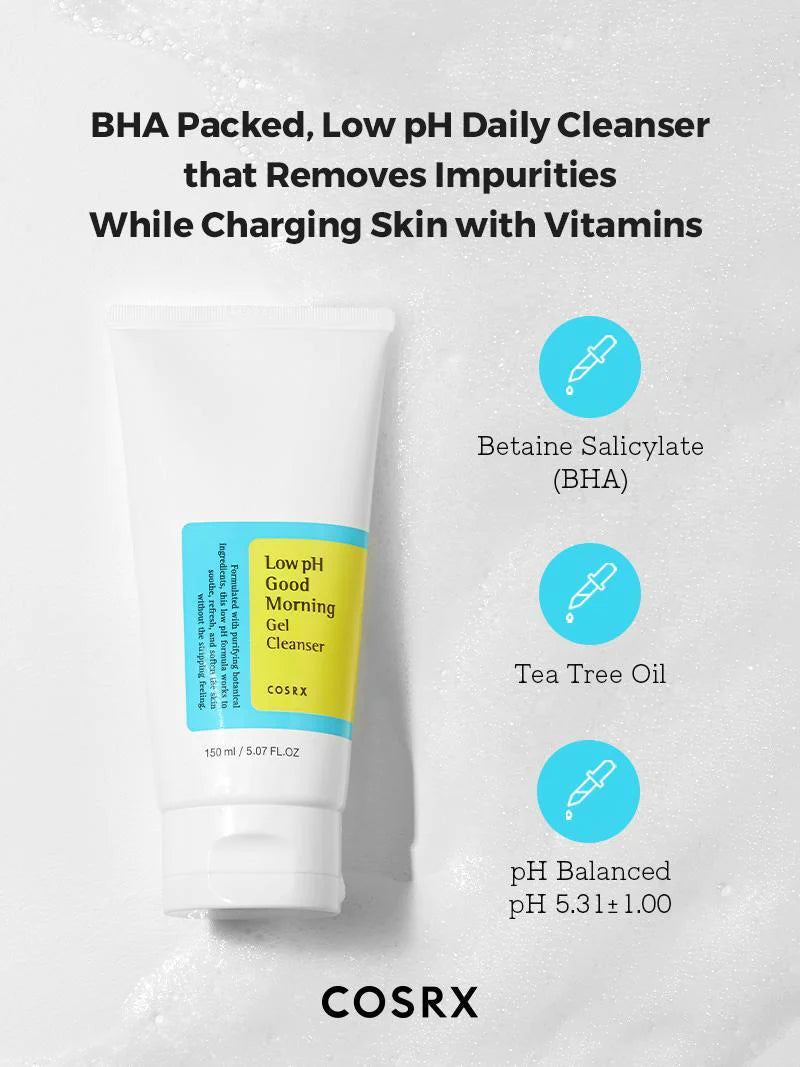 COSRX Low pH Good Morning Gel Cleanser - 50ml| كوزركس غسول جل للوجه بدرجة حموضة منخفضة (pH) - 50 ملل