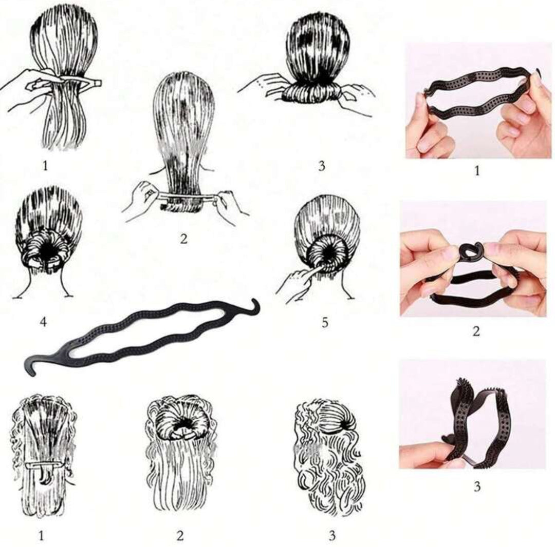Fishbone Wave Hair Braiding Tool - 5pcs | مجموعة أدوات تضفير الشعر بتموجات السمكة - 5 قطع
