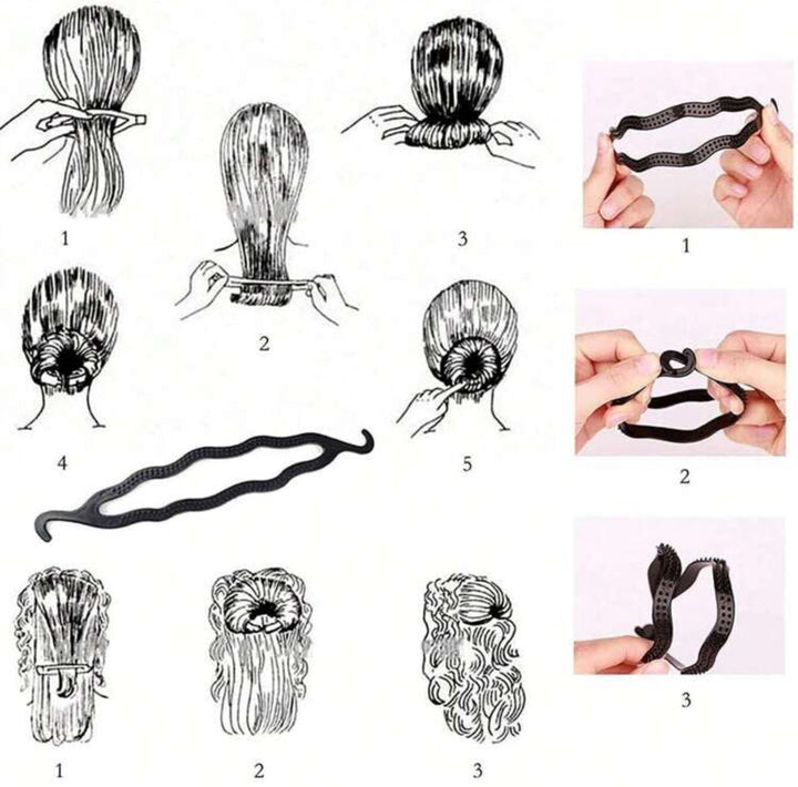 Fishbone Wave Hair Braiding Tool - 5pcs | مجموعة أدوات تضفير الشعر بتموجات السمكة - 5 قطع