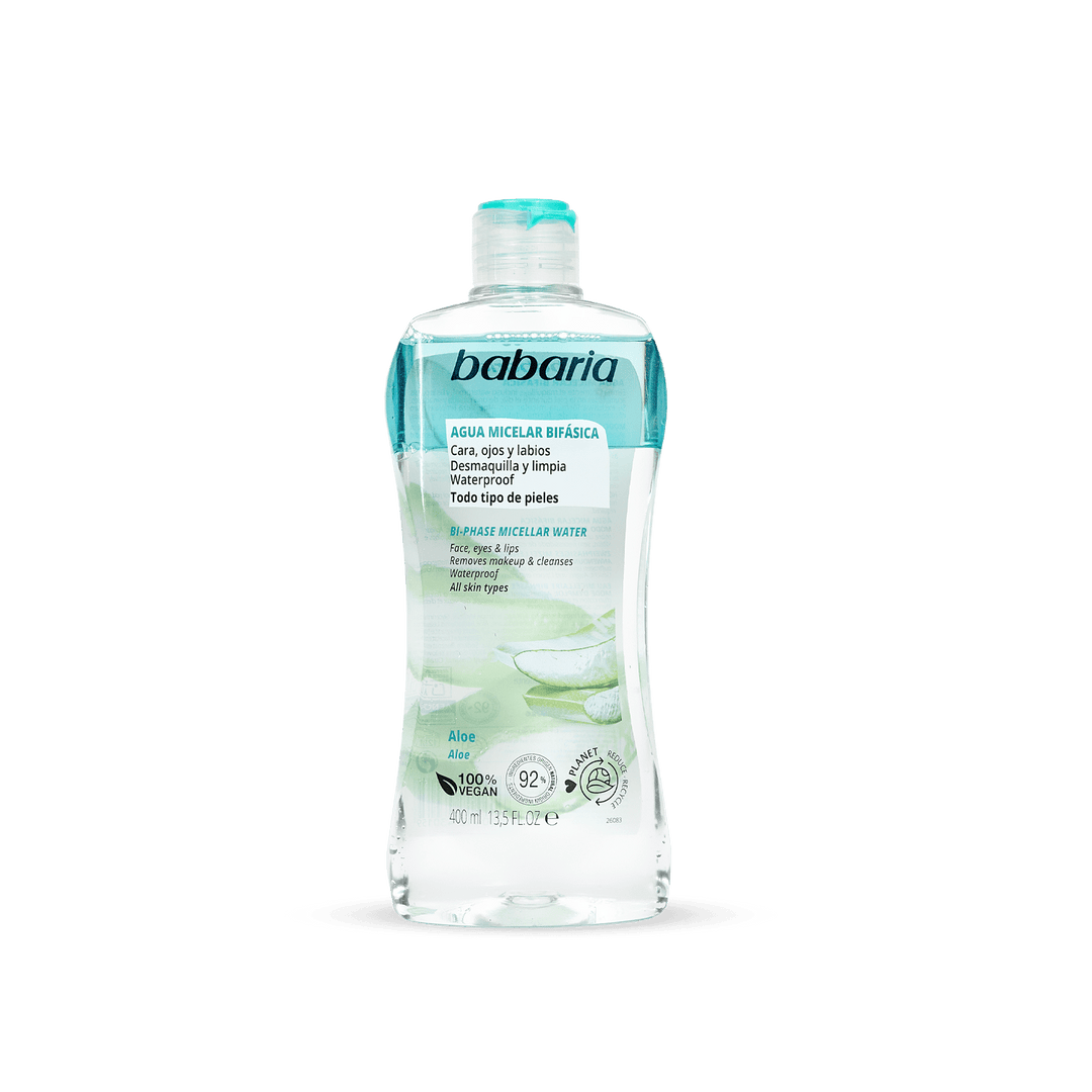 BABARIA Bi-Phase Micellar Water  - 400ml | باباريا مزيل مكياج ثنائي الطور - 400 مل
