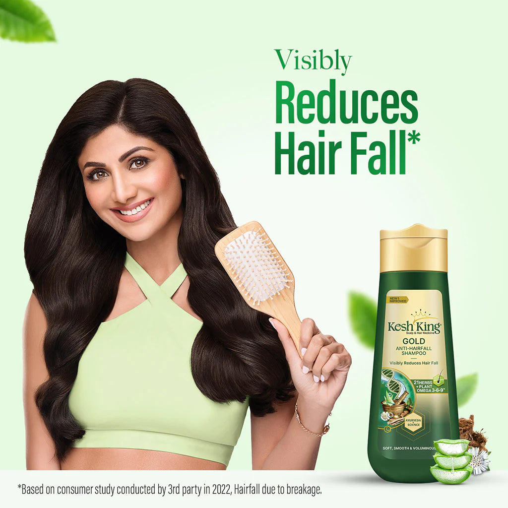 Kesh King Gold Anti-Hairfall Shampoo - 1L |شامبو كيش كينج المضاد لتساقط الشعر - 1 لتر