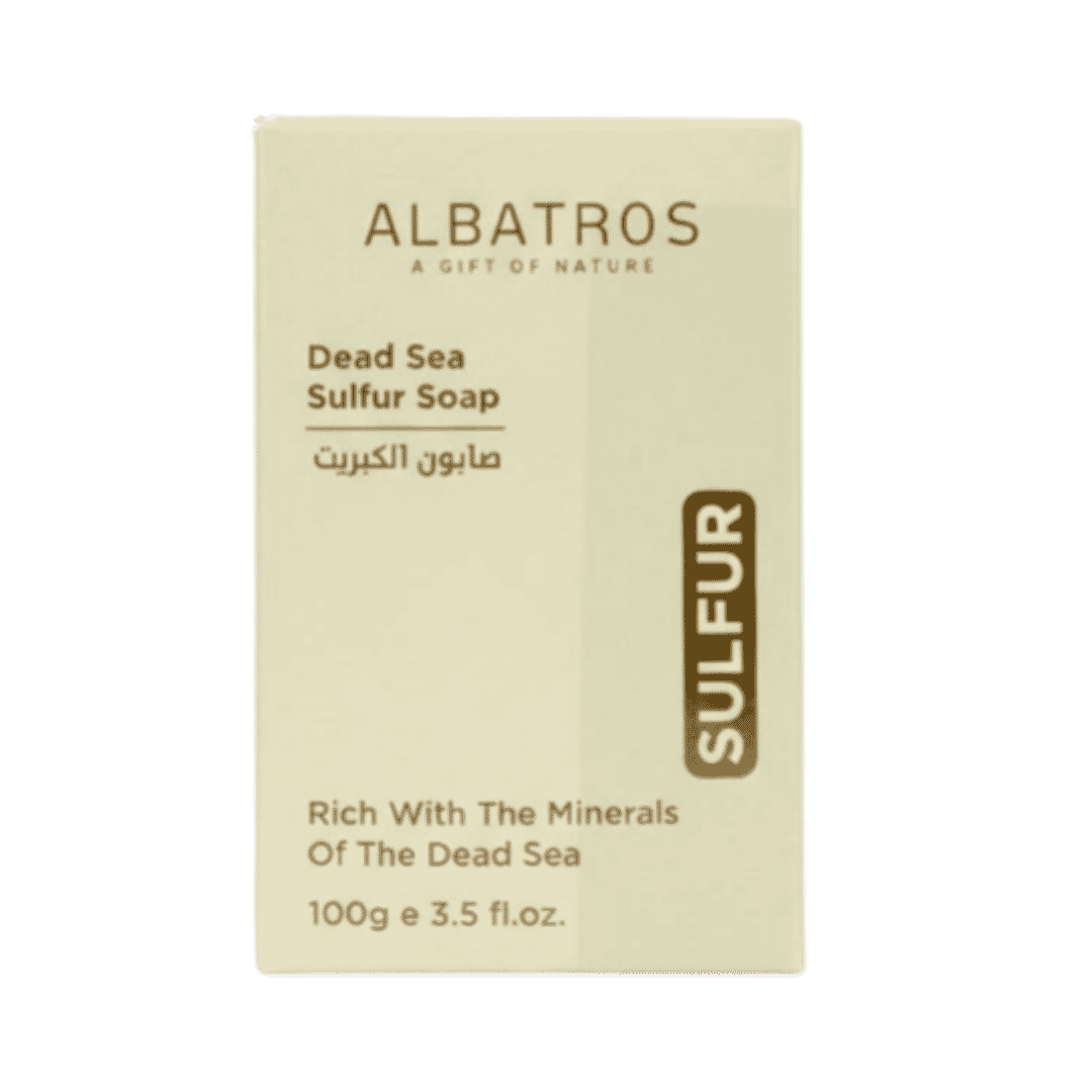 AL BATROS Sulfur Soap 100g cleansing bar for oily, acne-prone skin in branded packaging.