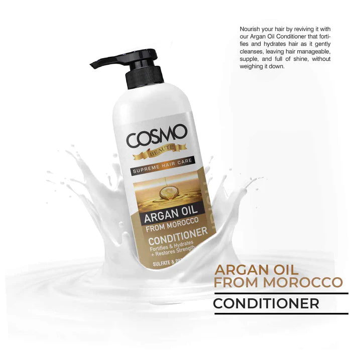 COSMO Argan Oil Nourish Morocco Conditioner for Dry Hair - 500ml | كوزمو بلسم غني يزيت الارغان للشعر الجاف - 500مل