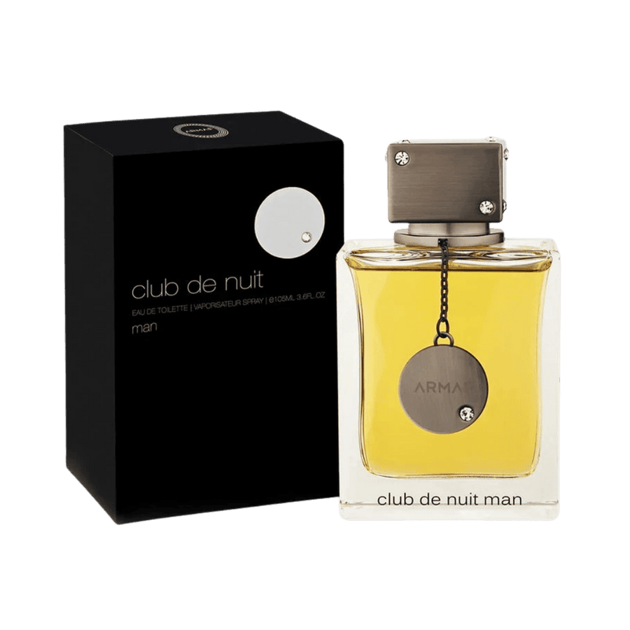 Armaf Club de Nuit Man eau de toilette 105ml bottle clear glass with gold liquid and black box