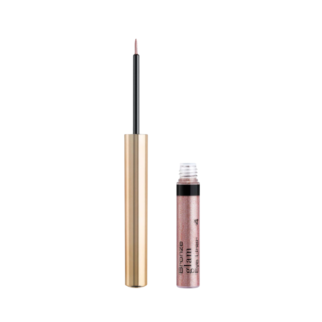 ARTDECO Bronze Glam Eye Liner 2.5ml with gold cap, black applicator, and glitter tube
