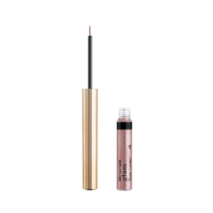 ARTDECO Bronze Glam Eye Liner 2.5ml with gold cap, black applicator, and glitter tube