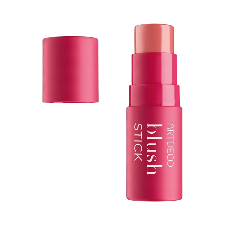 Artdeco Blush Stick, portable blush in pink packaging, creamy texture for easy application and blending.