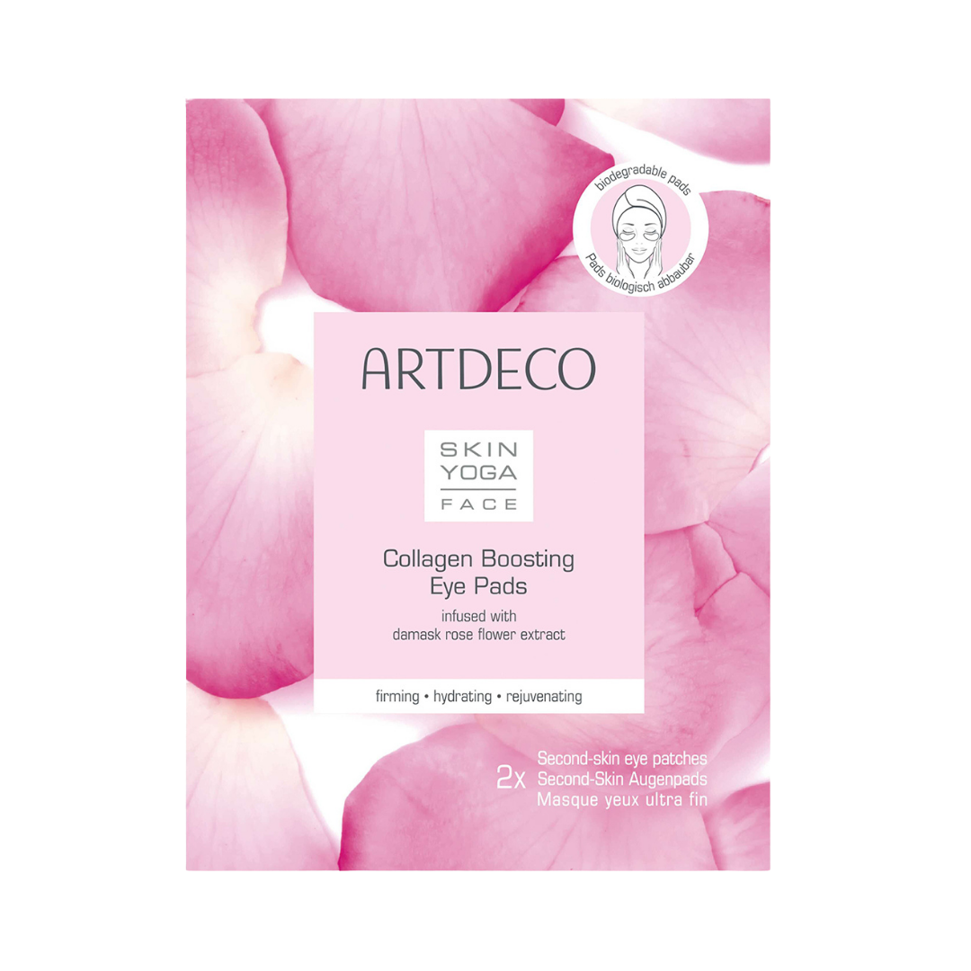 ARTDECO Skin Yoga Face Collagen Boosting Eye Pads, 2 patches per pack, infused with Damask rose flower extract for firming and hydrating.