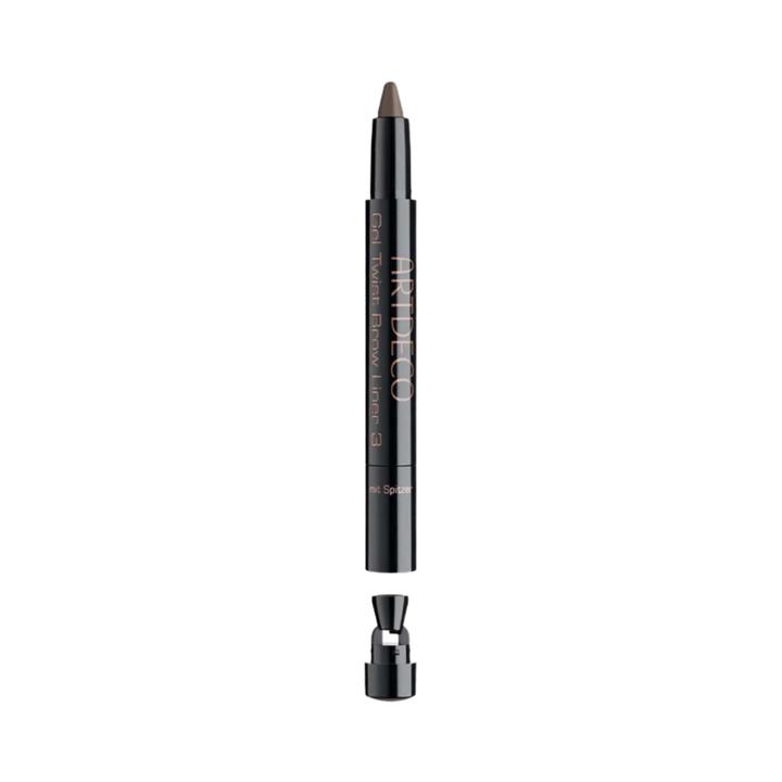 Artdeco Gel Twist Brow Liner 3 eyebrow pencil, retractable black barrel with built-in sharpener cap.