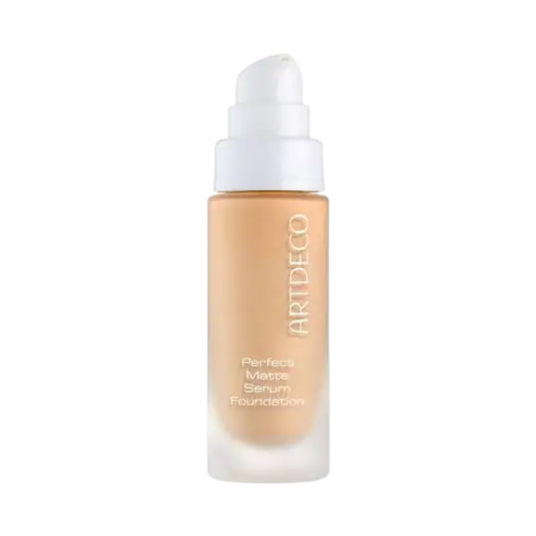 ARTDECO Perfect Matte Serum Foundation, 30ml, beige liquid in a pump bottle with a white cap.