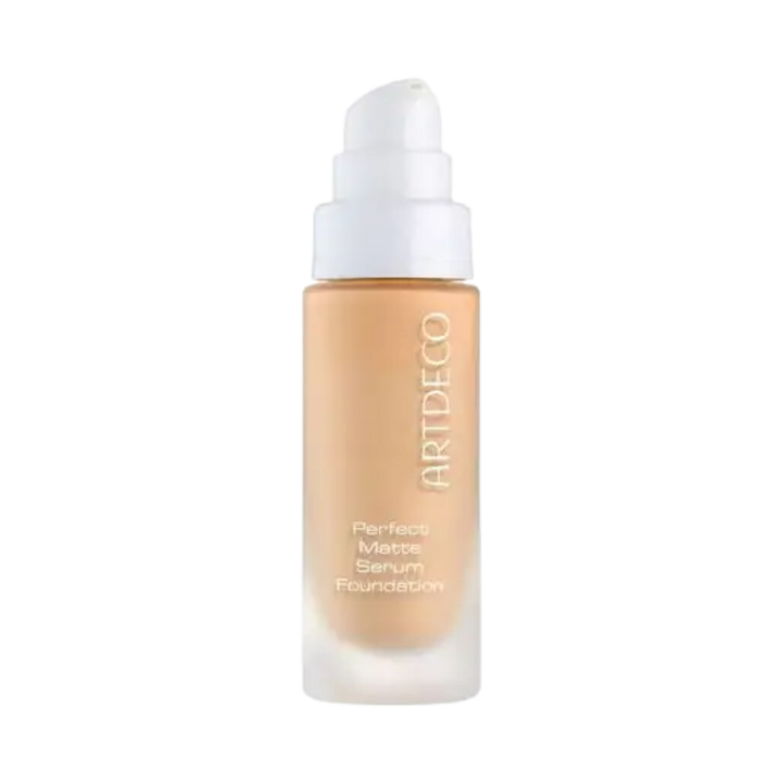 ARTDECO Perfect Matte Serum Foundation, 30ml, beige liquid in a pump bottle with a white cap.