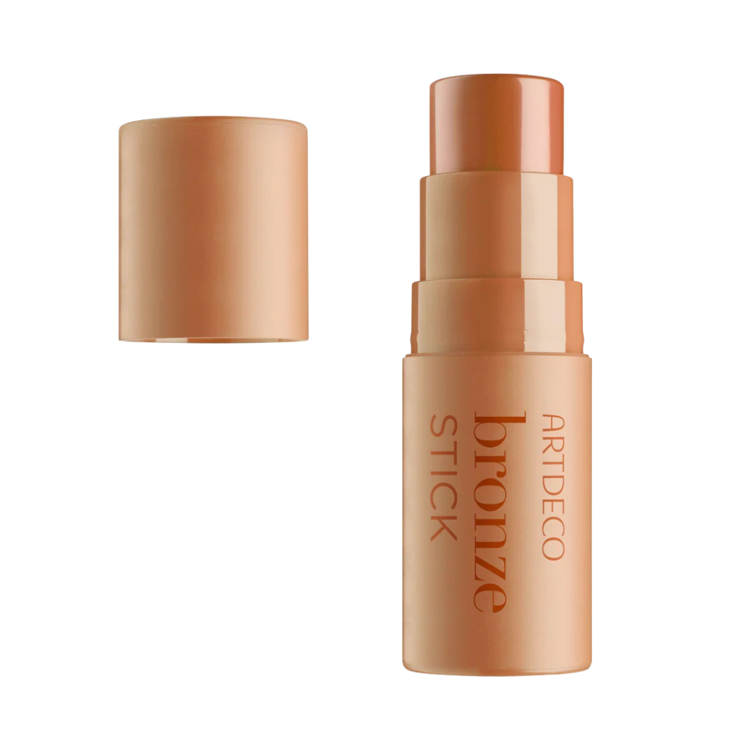 Artdeco Bronze Stick, cream bronzer in twist-up stick packaging with removable cap, cylindrical plastic case.